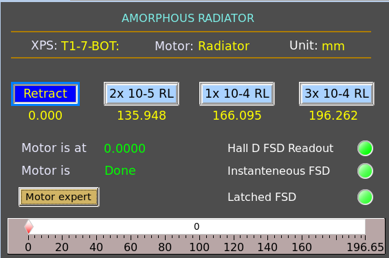 Position of Amorphous Radiator.