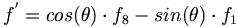 f^{{'}}=cos(\theta )\cdot f_{8}-sin(\theta )\cdot f_{1}