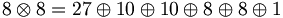 8\otimes 8=27\oplus 10\oplus 10\oplus 8\oplus 8\oplus 1